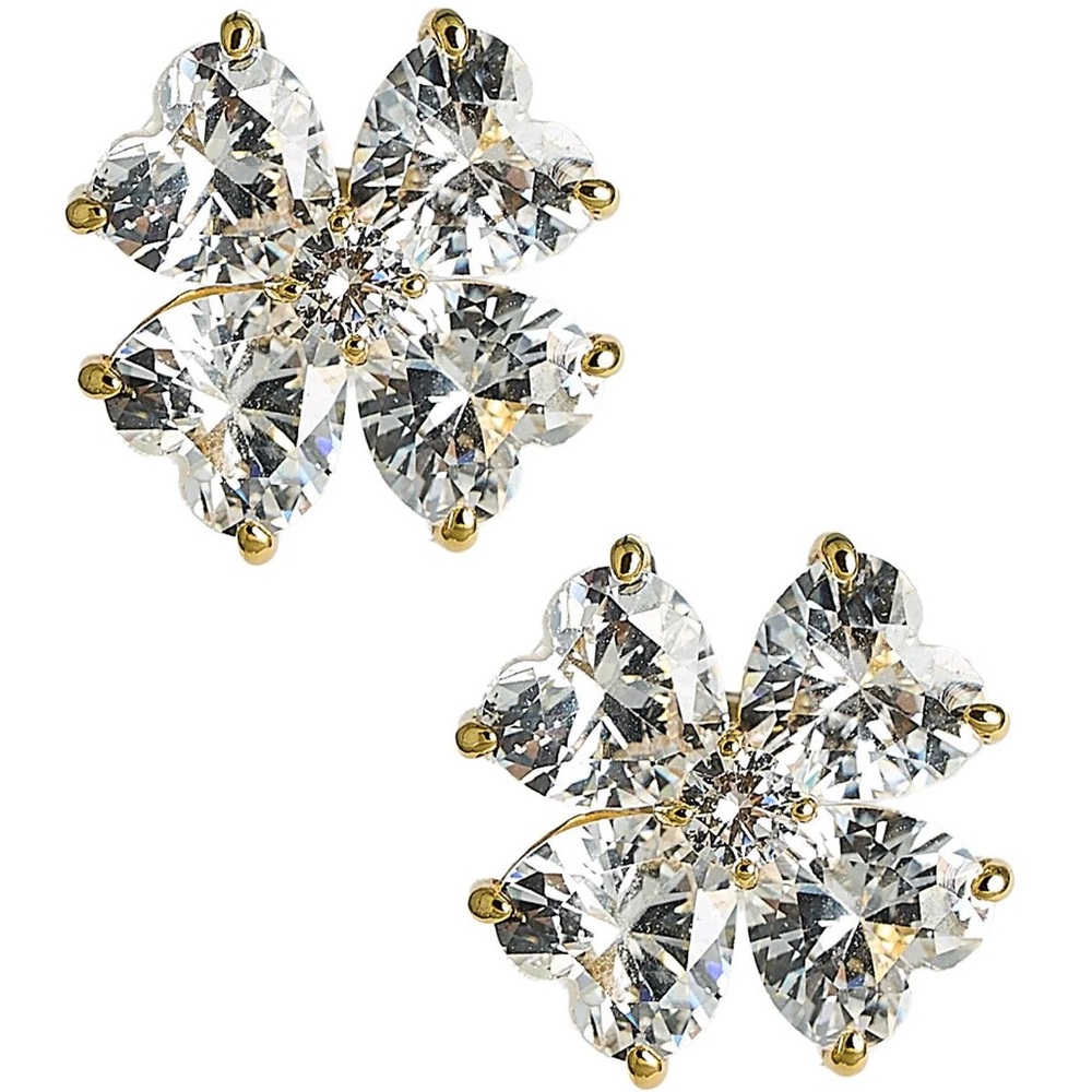 Clover Stone Stud Earring-18k Gold
Plated-Darby Clark